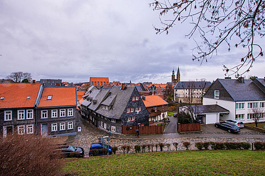 德国传统木结构中世纪建筑群哥斯拉