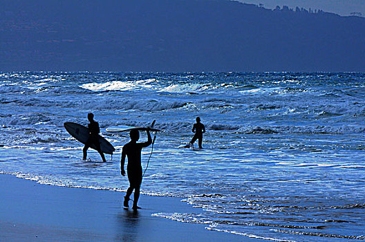 男人,冲浪板,海滩
