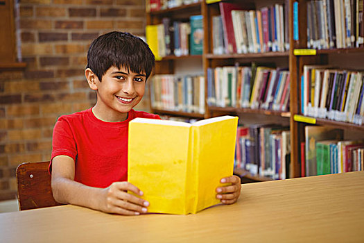 男孩,头像,读,书本,图书馆