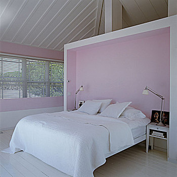 软,粉色,墙壁,卧室,空,鼓励,感知,平静