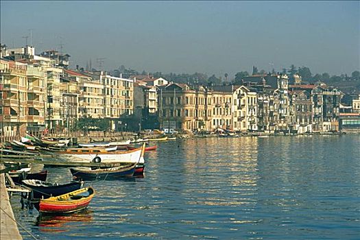 泊船,港口,建筑,水岸,伊斯坦布尔,土耳其