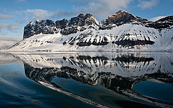 积雪,海岸山脉,斯瓦尔巴特群岛,挪威,欧洲