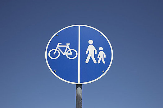 自行车,行人过街标志