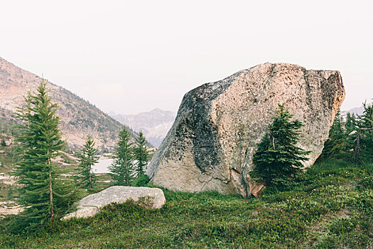 岩石构造,山,阿尔卑斯山,靠近,雪,湖,太平洋,小路,北瀑布国家公园,华盛顿