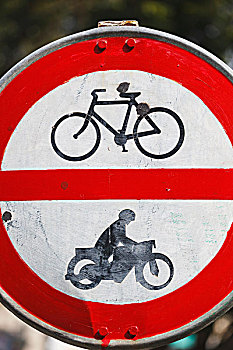 交通标志,禁止,使用,自行车,摩托车,直布罗陀