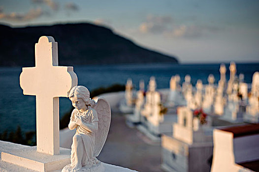 墓地,喀帕苏斯岛,爱琴海岛屿,爱琴海,希腊,欧洲