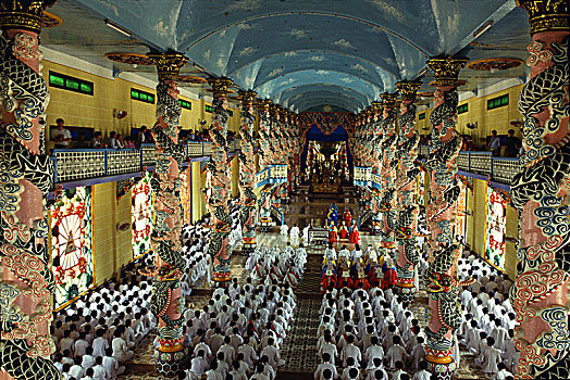 人,祈祷,高台神殿,西宁省,越南,印度支那