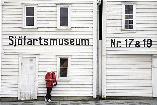 女人,墙壁,博物馆,海洋馆,斯塔万格,罗加兰郡,挪威