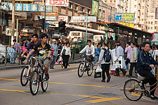 人,穿过,长,新界,香港