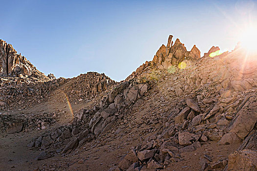 日光,崎岖,山景,纳韦尔瓦皮,国家公园,里奥内格罗,阿根廷