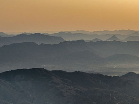 航拍沂蒙山区乡村风光