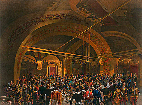 加冕,酒席,金色,大厅,克里姆林宫,宫殿,莫斯科,艺术家