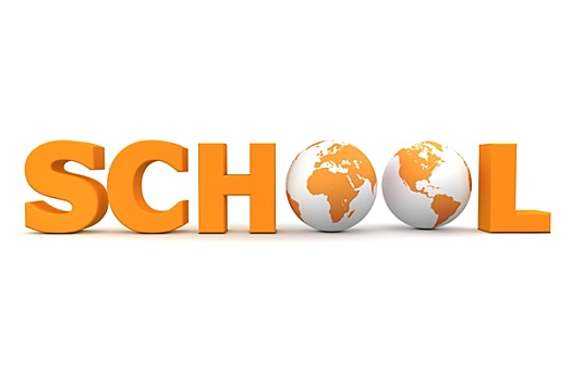 全球,学校,橙色,两个,地球仪