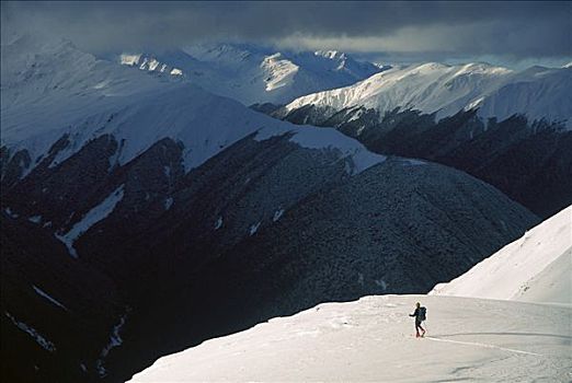 滑雪,旅游,高处,南阿尔卑斯山,新西兰