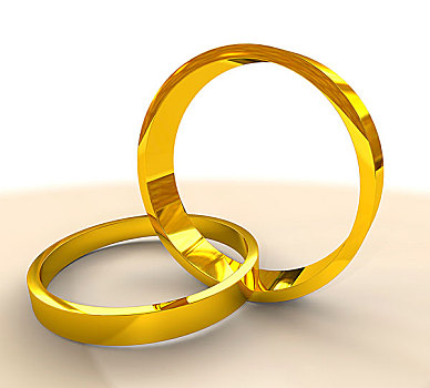 一对,黄金,婚戒,戒指,连接,一起,婚姻