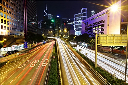 交通,香港,夜晚