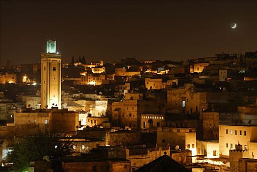 历史,中心,晚上,摩洛哥,北非