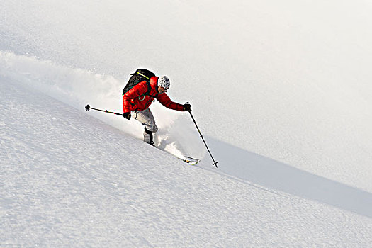 滑雪,粉状雪,诺尔兰郡,挪威,欧洲