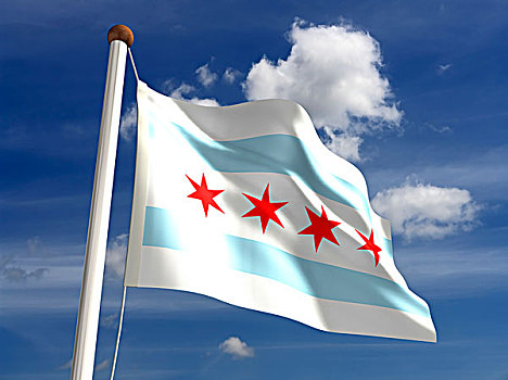 芝加哥,旗帜,美国