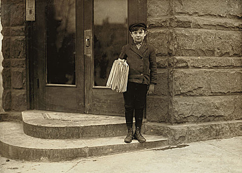 莫理斯,10岁,头像,站立,哈特福德,康涅狄格,美国,国家,童工,男孩,职业,历史