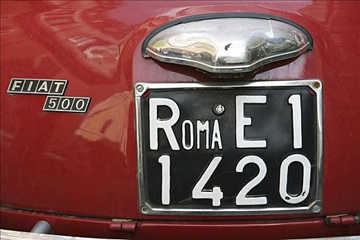 意大利,罗马,老,飞亚特500型汽车,特拉斯特维莱