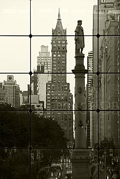 美国,纽约,曼哈顿,哥伦布,圆,玻璃,购物中心,窗户