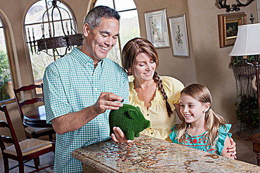 家庭,省钱,绿色,存钱罐