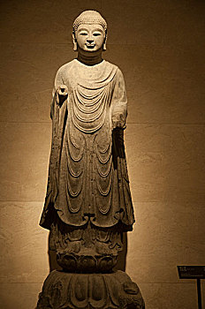 西安碑林博物馆雕塑藏品佛立像