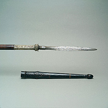 矛,鞘,19世纪,爪哇,印度尼西亚
