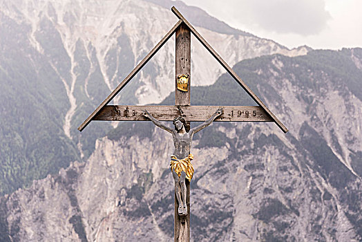 瑞士,瓦莱,地区,墓地,十字架