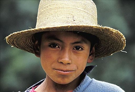 危地马拉,特写,孩子,男孩,戴着,帽子,无肖像权