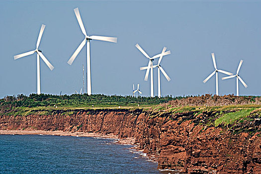 风轮机,北角,爱德华王子岛,加拿大,替代能源,风能