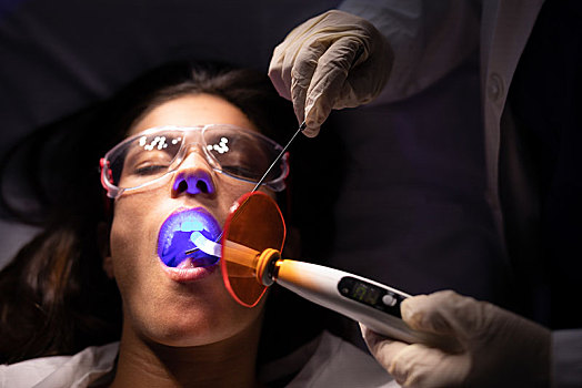 牙医,检查,病人,牙齿,治愈,亮光,诊所