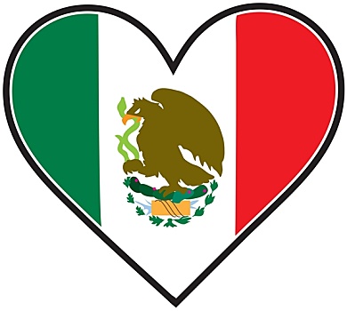 墨西哥,心形,旗帜