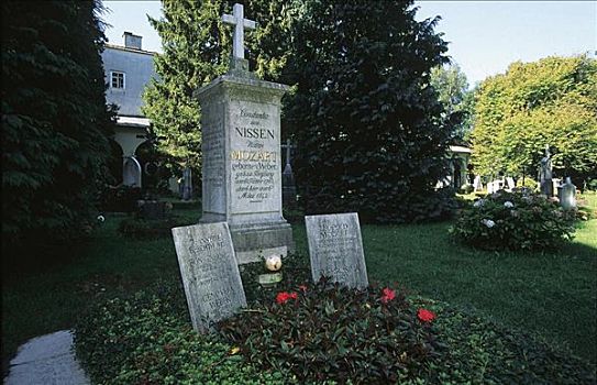 墓地,墓碑,莫扎特,作曲,纪念建筑,墓穴,萨尔茨堡,奥地利,欧洲