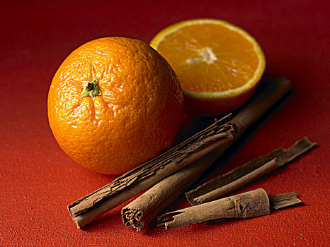 橘子,肉桂棒
