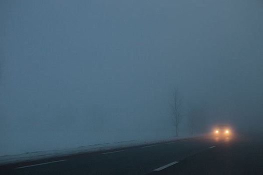 法国,诺曼底,汽车,雾