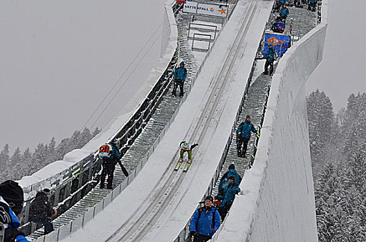 冬季运动,跳台滑雪,塔,靠近,滑雪