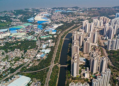 俯视,香港,建筑