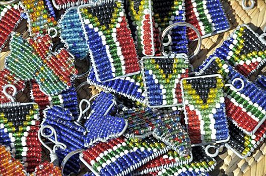 彩色,钥匙扣,物品,纪念品,南非,非洲