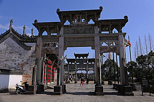 安徽,徽州,歙县,牌坊群,岩寺,春节,红灯笼,灯展