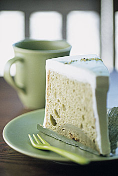 绿茶,雪纺,蛋糕