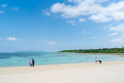 海滩,冲绳,日本