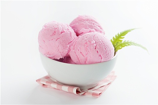 粉色,冰淇淋,碗