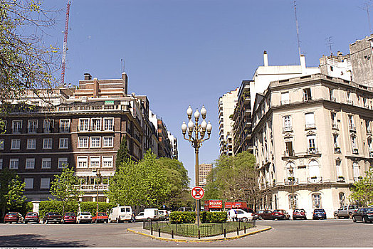 交叉路,街道,布宜诺斯艾利斯,阿根廷