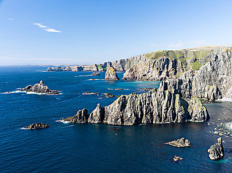 悬崖,挨着,山,设得兰群岛,北方,岛,苏格兰,大幅,尺寸