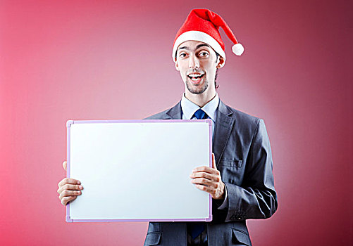 商务人士,圣诞帽,信息