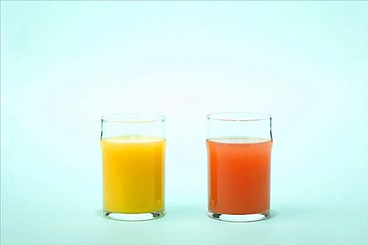 玻璃杯,橙汁,葡萄柚汁