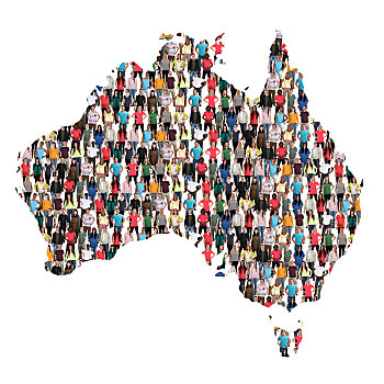 澳大利亚,地图,人,群体,多元文化