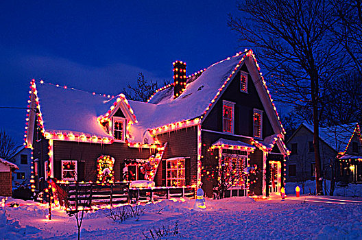 家,装饰,圣诞节,爱德华王子岛,加拿大